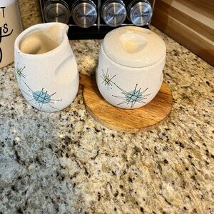 1950s Franciscan Atomic Starburst cream & sugar set